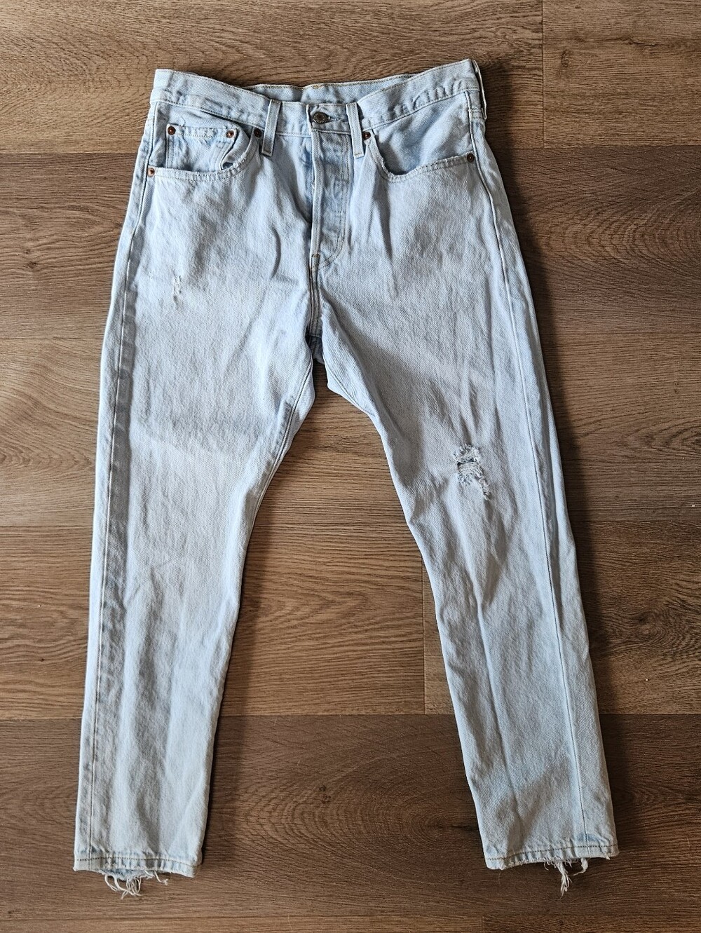 Distressed Levi's 501s